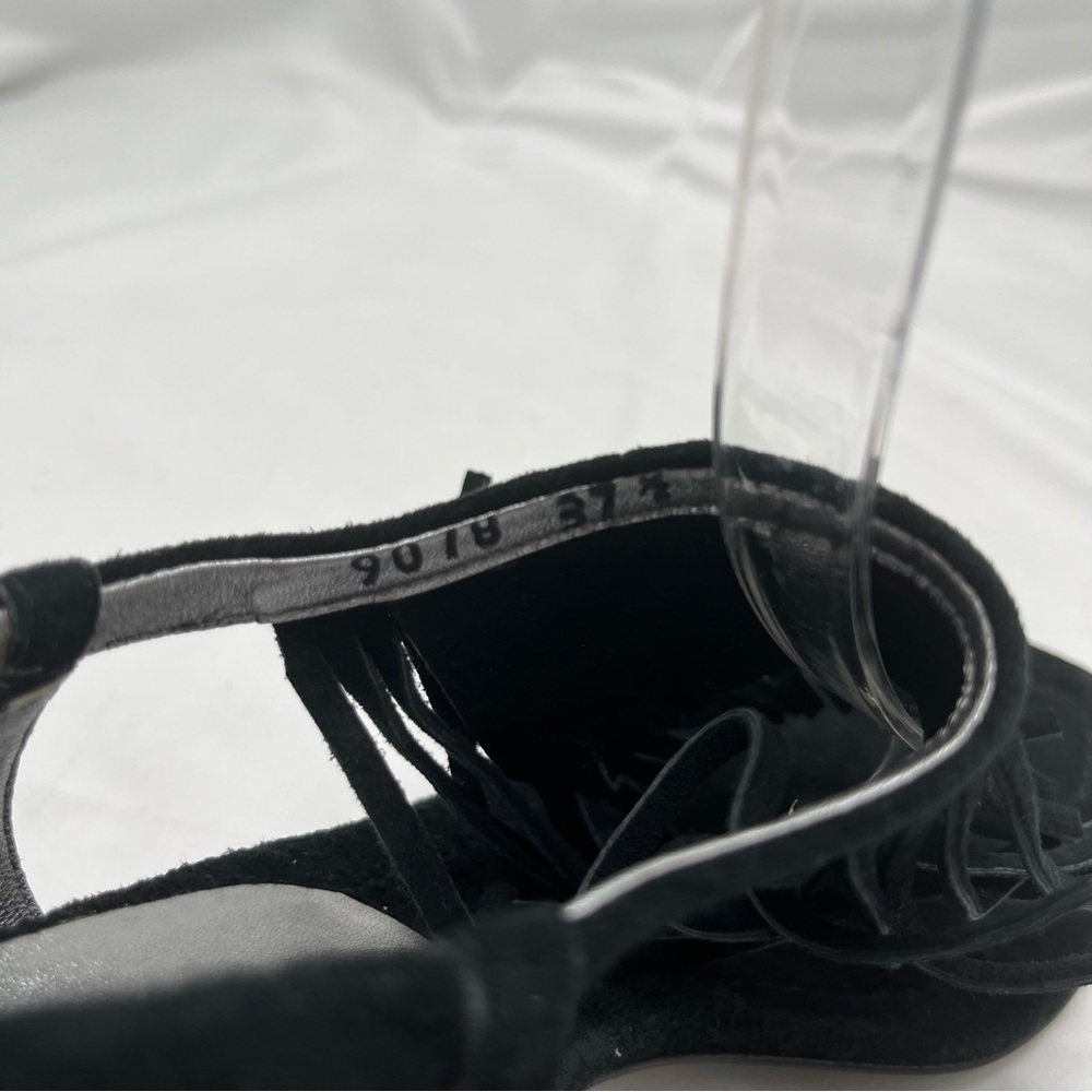 NWOT Prada Black suede fringe kitten heel size 7.5 - Picture 9 of 12